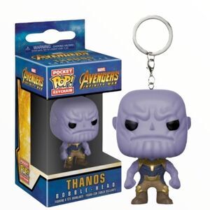 NIB POCKET POP KEYCHAIN AVENGERS INFINITY WAR THANOS BOBBLE-HEAD KEYCHAIN